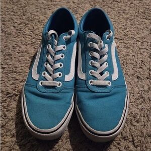 Vans Old Skool Low-Top Sneakers in Teal and White